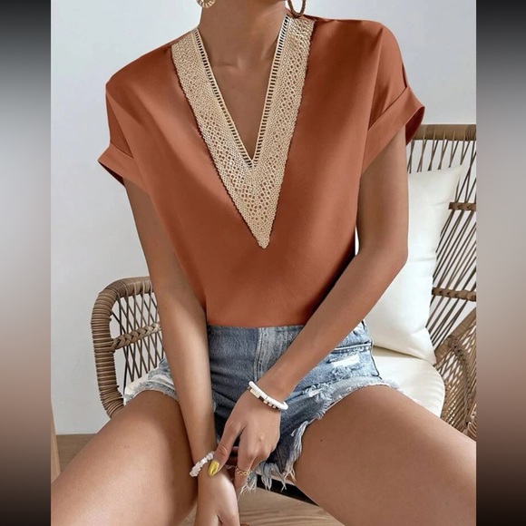 Boho lace detail batwing sleeve blouse - Picture 10 of 16